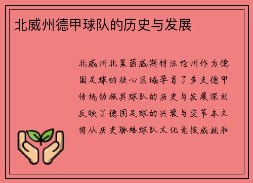 北威州德甲球队的历史与发展