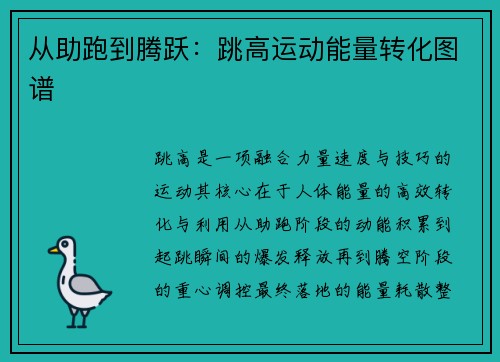 从助跑到腾跃：跳高运动能量转化图谱